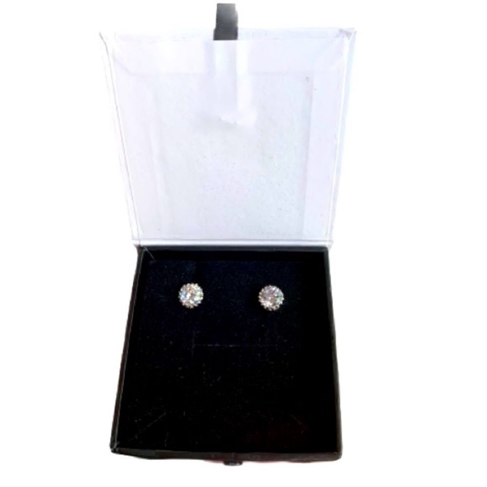 Cate & Chloe Silver Plated Cubic Zirconia Earrings - Picture 4 of 12